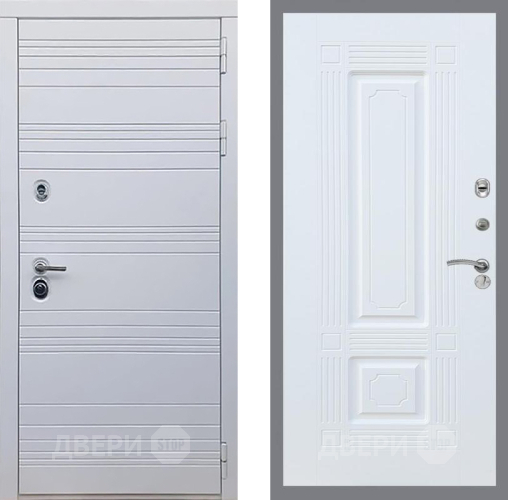 Входная металлическая Дверь Рекс (REX) 14 Силк Сноу FL-2 Силк Сноу в Бронницах