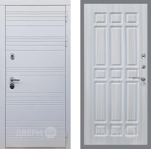 Входная металлическая Дверь Рекс (REX) 14 Силк Сноу FL-33 Сандал белый в Бронницах