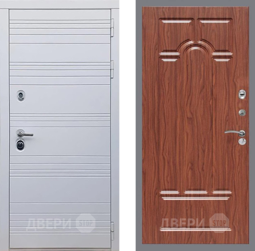 Входная металлическая Дверь Рекс (REX) 14 Силк Сноу FL-58 орех тисненый в Бронницах