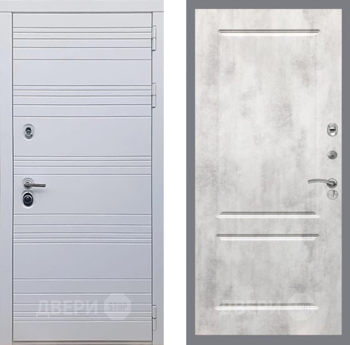 Входная металлическая Дверь Рекс (REX) 14 Силк Сноу FL-117 Бетон светлый в Бронницах