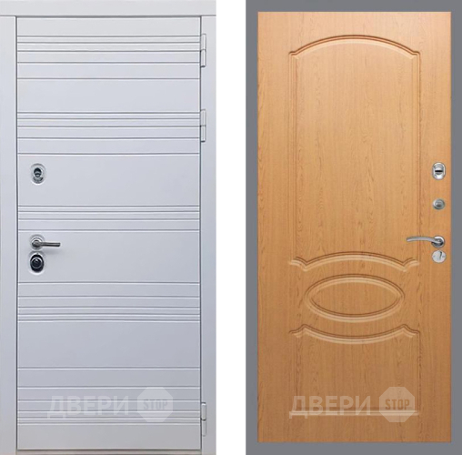 Входная металлическая Дверь Рекс (REX) 14 Силк Сноу FL-128 Дуб в Бронницах