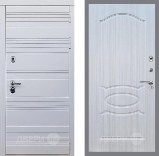 Входная металлическая Дверь Рекс (REX) 14 Силк Сноу FL-128 Сандал белый в Бронницах