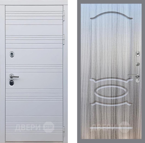 Входная металлическая Дверь Рекс (REX) 14 Силк Сноу FL-128 Сандал грей в Бронницах