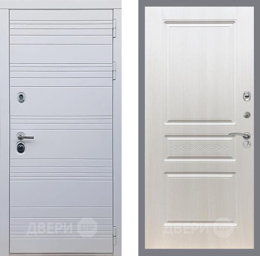 Входная металлическая Дверь Рекс (REX) 14 Силк Сноу FL-243 Лиственница беж в Бронницах