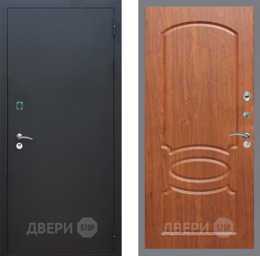 Входная металлическая Дверь Рекс (REX) 1A Черный Муар FL-128 Морёная берёза в Бронницах