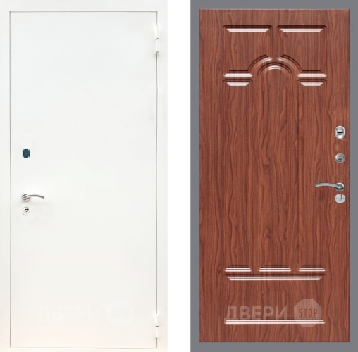 Входная металлическая Дверь Рекс (REX) 1А Белая шагрень FL-58 орех тисненый в Бронницах