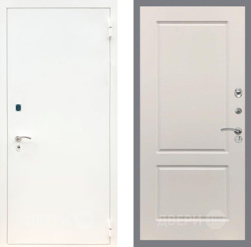 Входная металлическая Дверь Рекс (REX) 1А Белая шагрень FL-117 Шампань в Бронницах