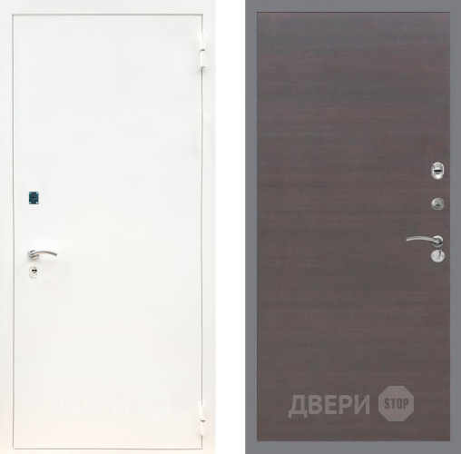 Входная металлическая Дверь Рекс (REX) 1А Белая шагрень GL венге поперечный в Бронницах