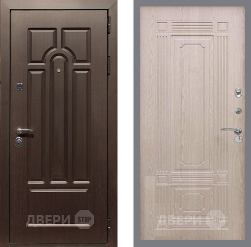 Входная металлическая Дверь Рекс (REX) Эврика FL-2 Беленый дуб в Бронницах