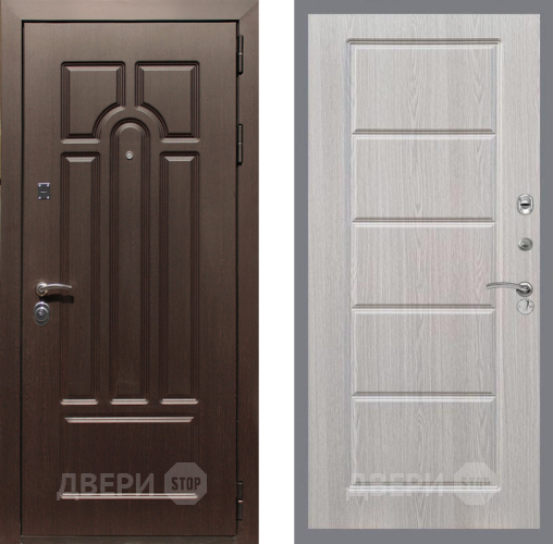 Входная металлическая Дверь Рекс (REX) Эврика FL-39 Беленый дуб в Бронницах