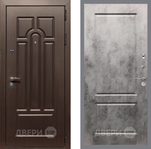 Входная металлическая Дверь Рекс (REX) Эврика FL-117 Бетон темный в Бронницах