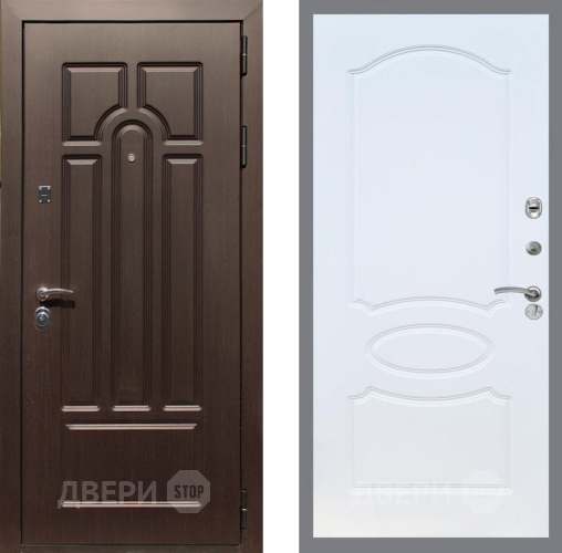 Входная металлическая Дверь Рекс (REX) Эврика FL-128 Белый ясень в Бронницах