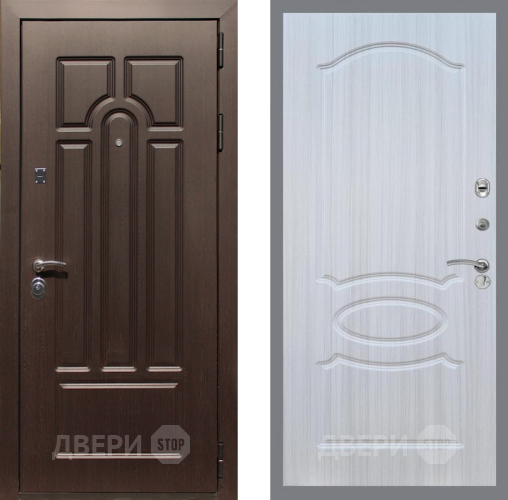 Входная металлическая Дверь Рекс (REX) Эврика FL-128 Сандал белый в Бронницах