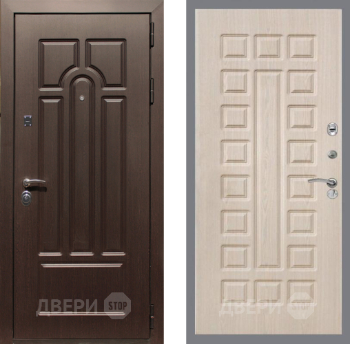 Входная металлическая Дверь Рекс (REX) Эврика FL-183 Беленый дуб в Бронницах