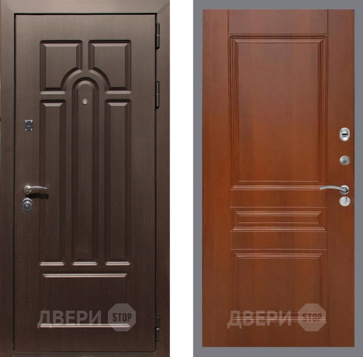 Входная металлическая Дверь Рекс (REX) Эврика FL-243 Итальянский орех в Бронницах