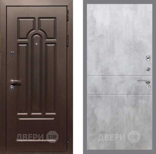 Входная металлическая Дверь Рекс (REX) Эврика FL-290 Бетон светлый в Бронницах