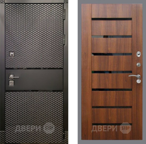 Дверь Рекс (REX) 15 Черный Кварц СБ-14 стекло черное Орех бренди в Бронницах