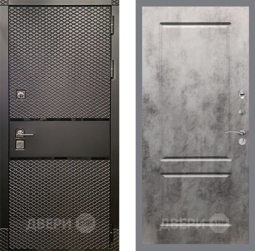 Входная металлическая Дверь Рекс (REX) 15 Черный Кварц FL-117 Бетон темный в Бронницах