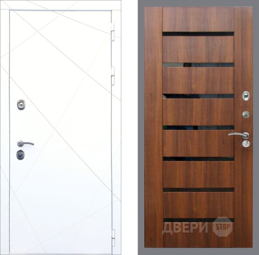 Дверь Рекс (REX) 13 Силк Сноу СБ-14 стекло черное Орех бренди в Бронницах