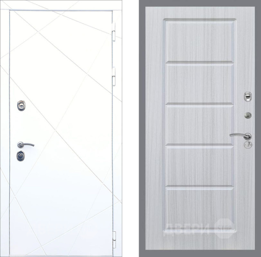 Входная металлическая Дверь Рекс (REX) 13 Силк Сноу FL-39 Сандал белый в Бронницах