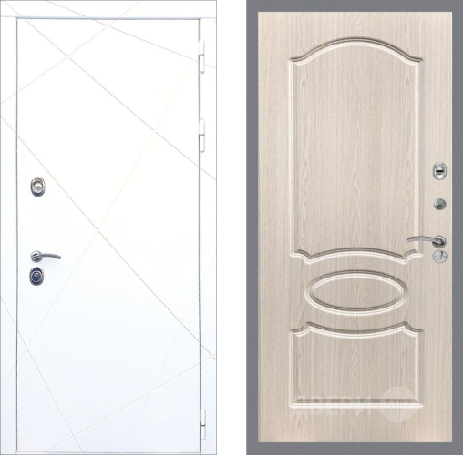 Входная металлическая Дверь Рекс (REX) 13 Силк Сноу FL-128 Беленый дуб в Бронницах