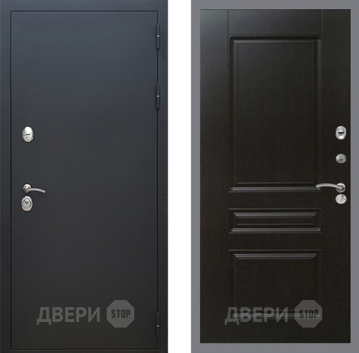 Входная металлическая Дверь Рекс (REX) 5 Черный Муар FL-243 Венге в Бронницах