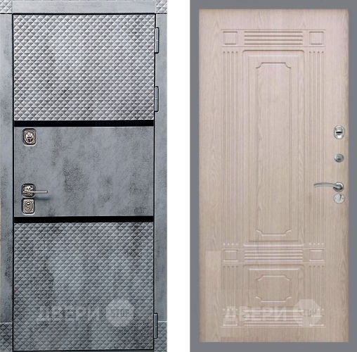 Входная металлическая Дверь Рекс (REX) 15 Бетон Темный FL-2 Беленый дуб в Бронницах