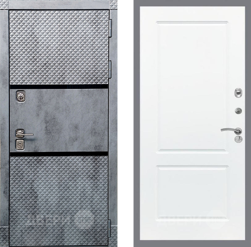 Входная металлическая Дверь Рекс (REX) 15 Бетон Темный FL-117 Силк Сноу в Бронницах