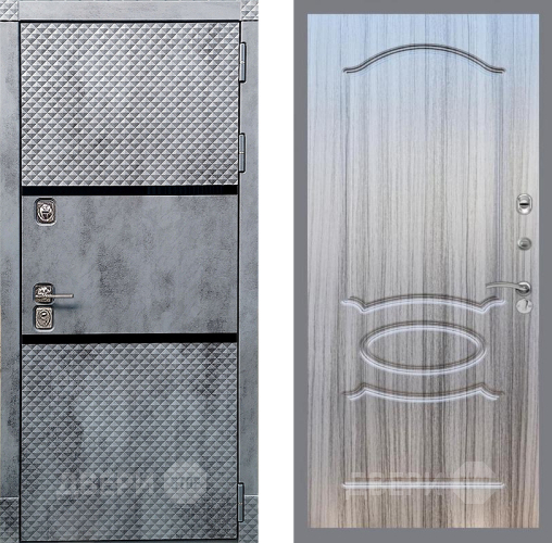 Входная металлическая Дверь Рекс (REX) 15 Бетон Темный FL-128 Сандал грей в Бронницах