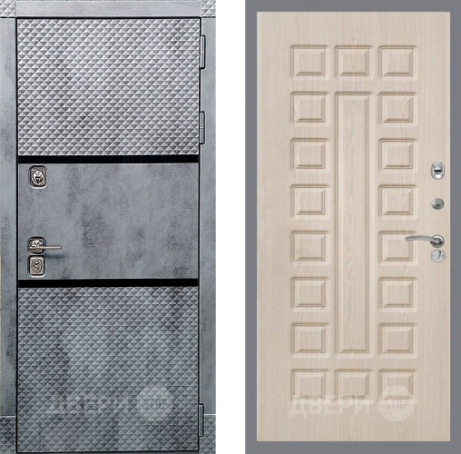 Входная металлическая Дверь Рекс (REX) 15 Бетон Темный FL-183 Беленый дуб в Бронницах