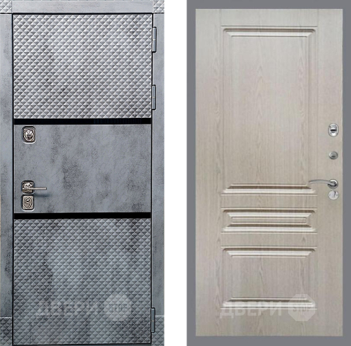 Входная металлическая Дверь Рекс (REX) 15 Бетон Темный FL-243 Беленый дуб в Бронницах