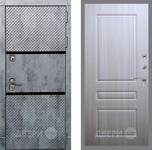 Входная металлическая Дверь Рекс (REX) 15 Бетон Темный FL-243 Сандал белый в Бронницах