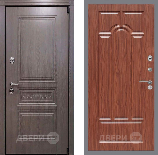 Входная металлическая Дверь Рекс (REX) Премиум-S FL-58 орех тисненый в Бронницах