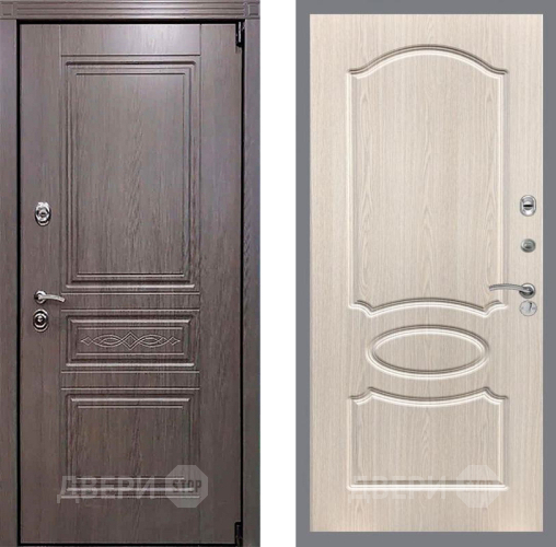 Входная металлическая Дверь Рекс (REX) Премиум-S FL-128 Беленый дуб в Бронницах