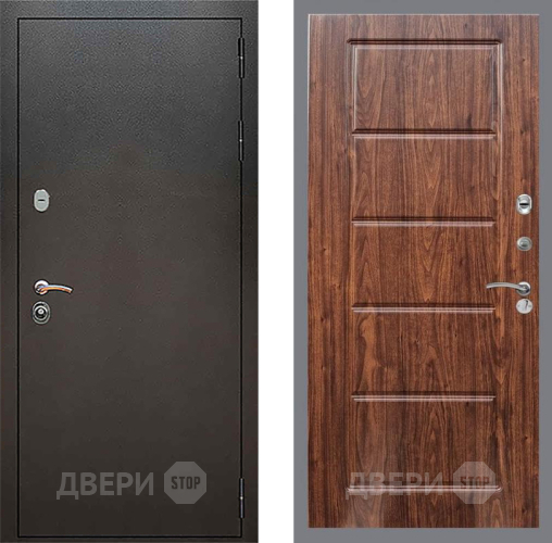 Входная металлическая Дверь Рекс (REX) 5 Серебро Антик FL-39 орех тисненый в Бронницах