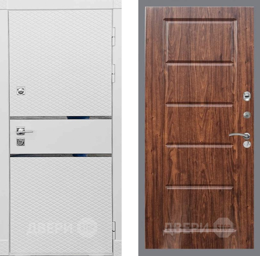 Входная металлическая Дверь Рекс (REX) 15 Силк Сноу FL-39 орех тисненый в Бронницах