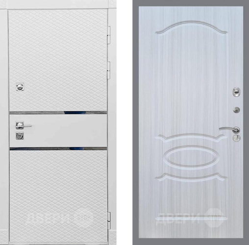 Входная металлическая Дверь Рекс (REX) 15 Силк Сноу FL-128 Сандал белый в Бронницах