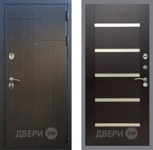 Входная металлическая Дверь Рекс (REX) Премиум-246 СБ-14 стекло белое венге поперечный в Бронницах