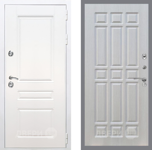 Входная металлическая Дверь Рекс (REX) Премиум-н Силк Сноу FL-33 Лиственница беж в Бронницах