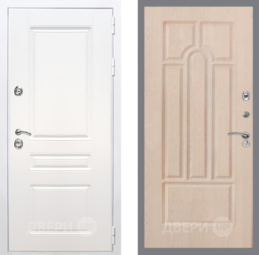 Входная металлическая Дверь Рекс (REX) Премиум-н Силк Сноу FL-58 Беленый дуб в Бронницах