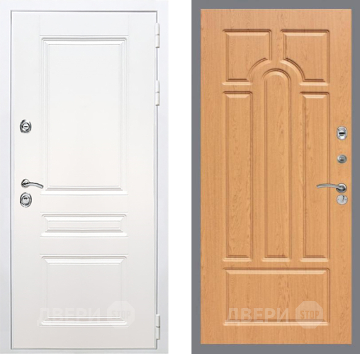 Входная металлическая Дверь Рекс (REX) Премиум-н Силк Сноу FL-58 Дуб в Бронницах