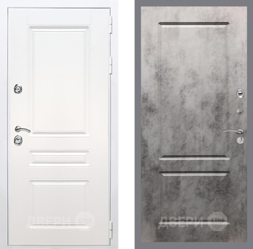 Входная металлическая Дверь Рекс (REX) Премиум-н Силк Сноу FL-117 Бетон темный в Бронницах