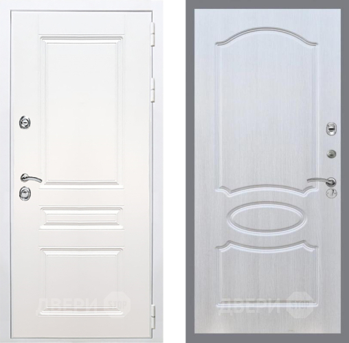 Входная металлическая Дверь Рекс (REX) Премиум-н Силк Сноу FL-128 Лиственница беж в Бронницах