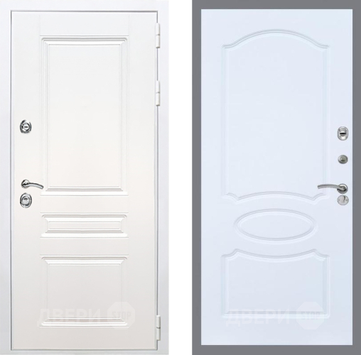 Входная металлическая Дверь Рекс (REX) Премиум-н Силк Сноу FL-128 Силк Сноу в Бронницах