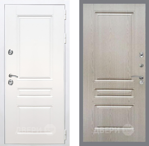 Входная металлическая Дверь Рекс (REX) Премиум-н Силк Сноу FL-243 Беленый дуб в Бронницах