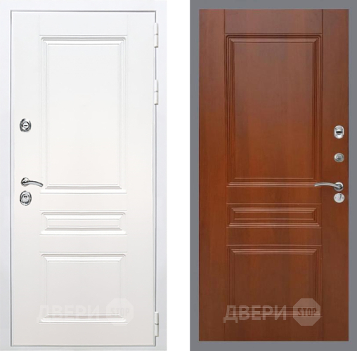 Входная металлическая Дверь Рекс (REX) Премиум-н Силк Сноу FL-243 Итальянский орех в Бронницах