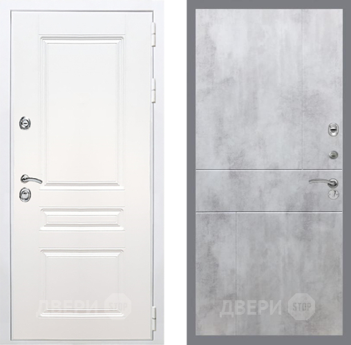 Входная металлическая Дверь Рекс (REX) Премиум-н Силк Сноу FL-290 Бетон светлый в Бронницах