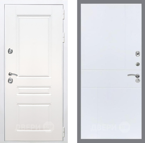 Входная металлическая Дверь Рекс (REX) Премиум-н Силк Сноу FL-290 Силк Сноу в Бронницах