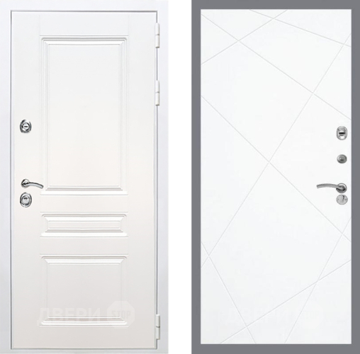 Входная металлическая Дверь Рекс (REX) Премиум-н Силк Сноу FL-291 Силк Сноу в Бронницах