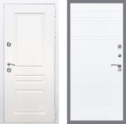Входная металлическая Дверь Рекс (REX) Премиум-н Силк Сноу Line Силк Сноу в Бронницах